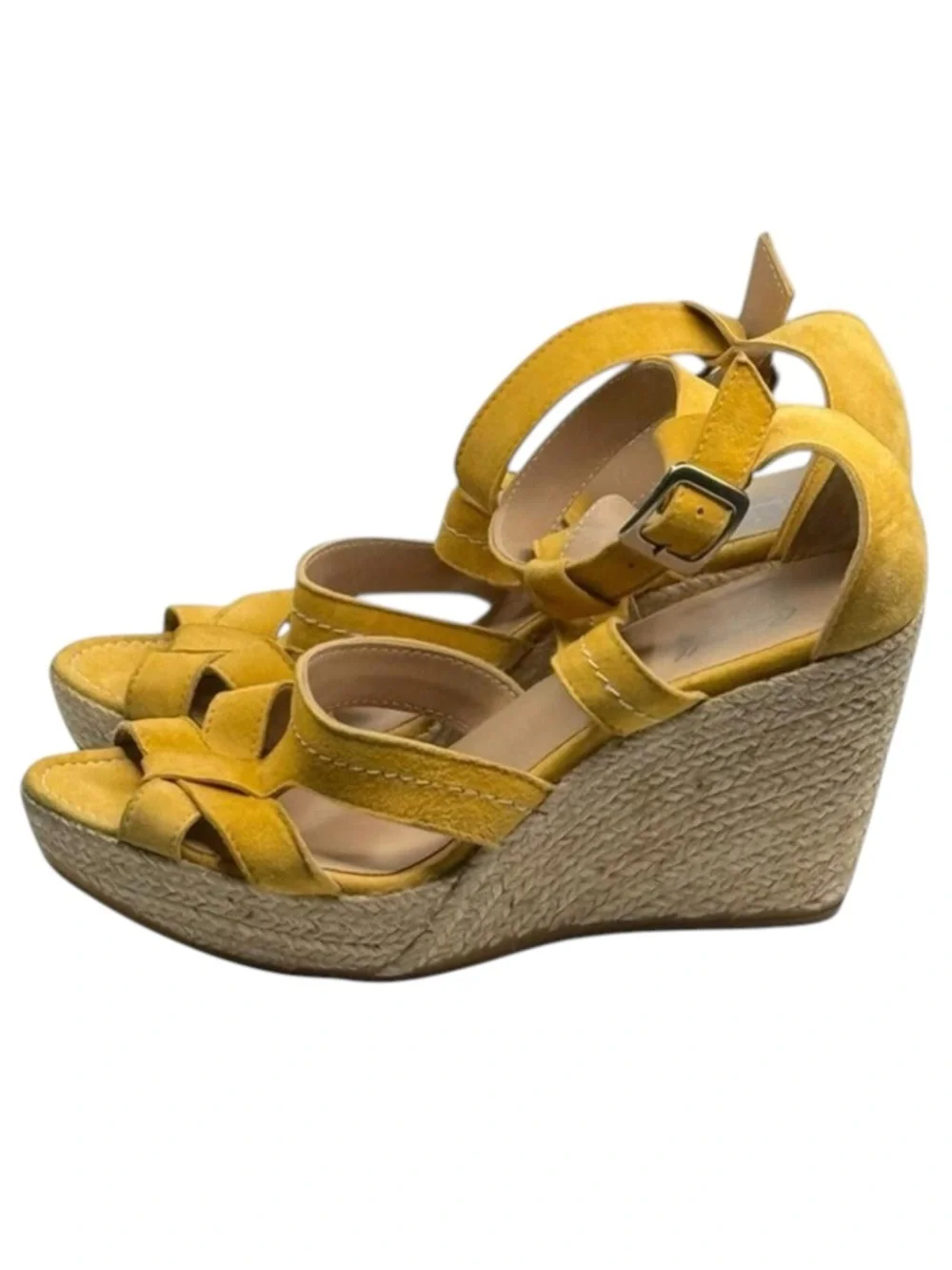Castell Menorca ❤︎︎ Platform Espadrille Wedge Sandals ❤︎︎ Yellow Suede ❤︎︎ 40